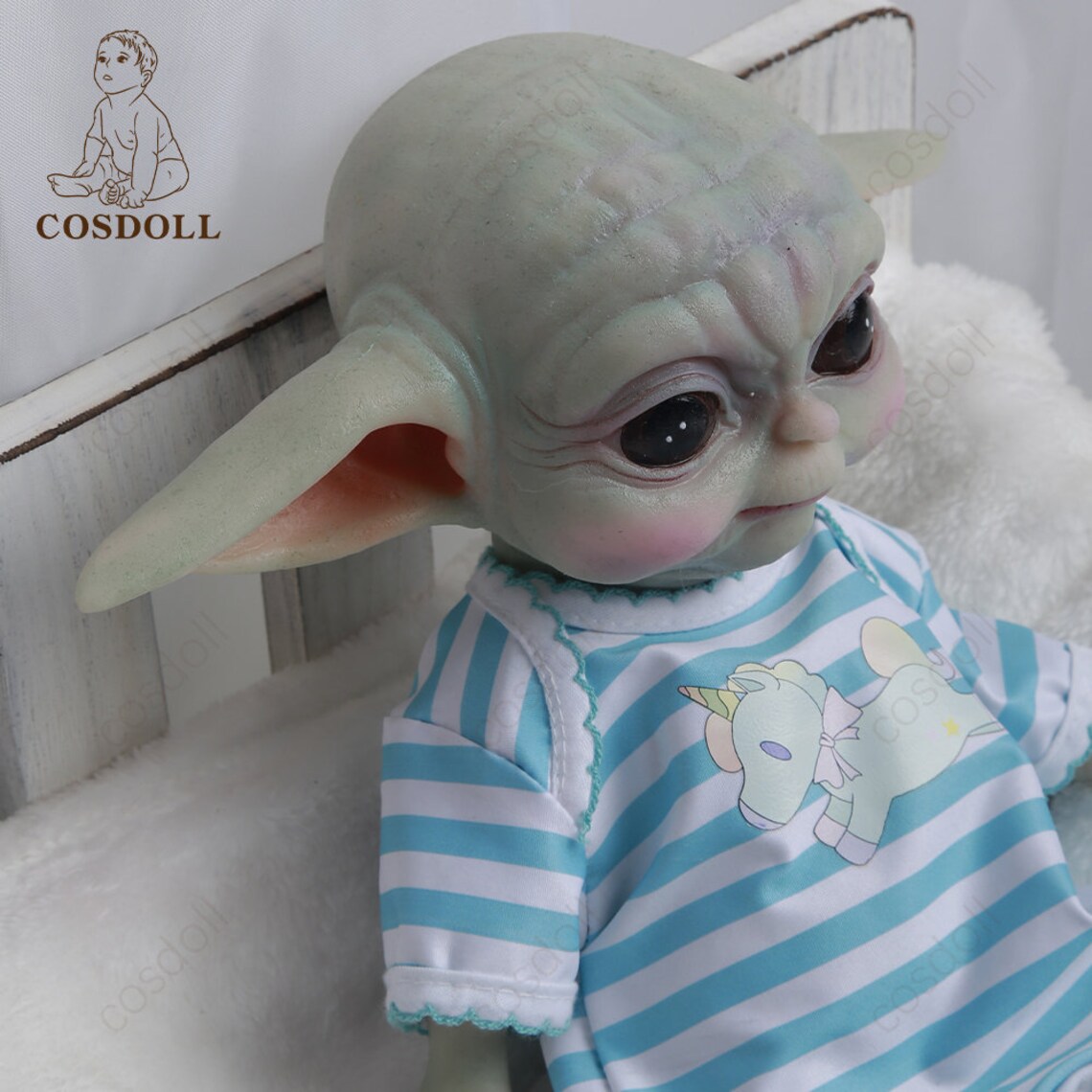 COSDOLL Baby Yoda Newest Art Dolls 34 cm Silicone Elf doll Etsy