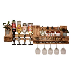 Schnapsregal Weinregal Vintage Palettenmöbel Europalette rustikal Weindosierer Hausbar Wunschtext Wandregal Holzmöbel Hängeregal Weihnachten