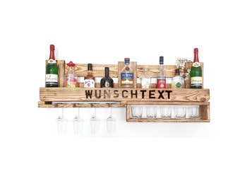 Whiskyregal Wandbar Whiskeyregal rustikal Schnaps Gin Whiskey Whisky Palettenmöbel Schnapsregal Weinbar Wandregal Weinregal Weihnachten