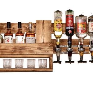 Estante de whisky barra de pared estante de whisky dispensador de bebidas rústicas gin whisky whisky muebles de palet estante de licor bar de vinos estante de vino Navidad imagen 3