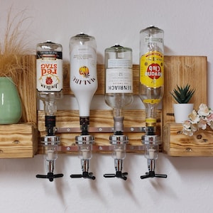 Weinbar Schnapsbar aus EPAL Europaletten mit Getränkespender für Rum Gin Whiskey Schnaps Geschenkidee Weihnachten Weihnachtsgeschenk