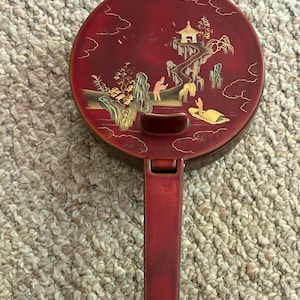 Vintage, Japanese, Butlers Crumb Catcher, Japanese Maruni Lacquerware A1272 metal base