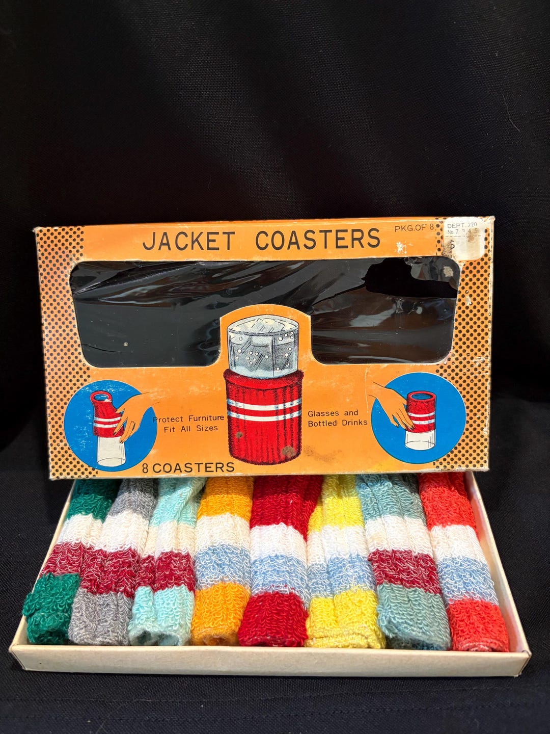 Vintage Jacket Coasters: Woolworth/wilco Beverage Cosies in Original ...