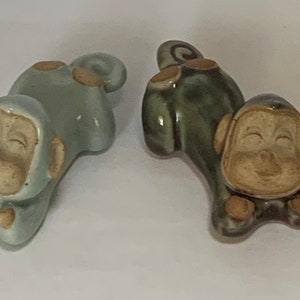 Vintage ceramic monkey figurines