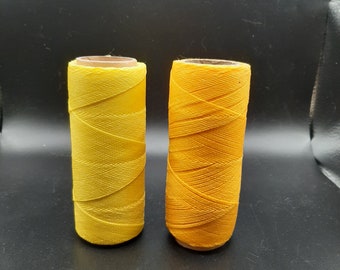 10 m ou 20 m fil Linhasita 0.75mm polyester ciré jaune pour macramé DIY bijoux ou artisanat