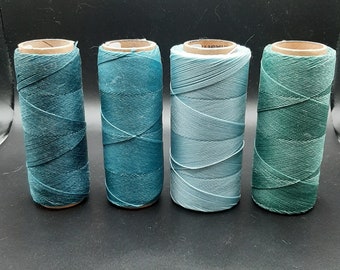 10 m ou 20 m fil Linhasita 0.75mm polyester ciré bleu pour macramé DIY bijoux ou artisanat