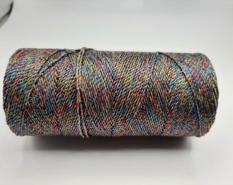 10 m fil Linhasita multicolore 1.2mm polyester ciré pour macramé DIY bijoux ou artisanat