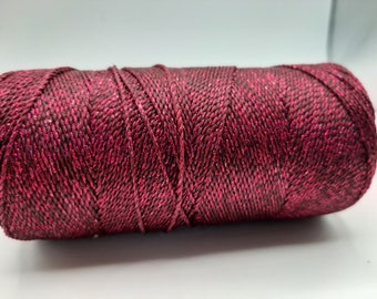 10 m fil Linhasita Rose Pailleté 1.2mm polyester ciré pour macramé DIY bijoux ou artisanat