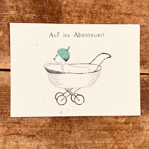 carte de naissance bébé aventure (papier à graines)
