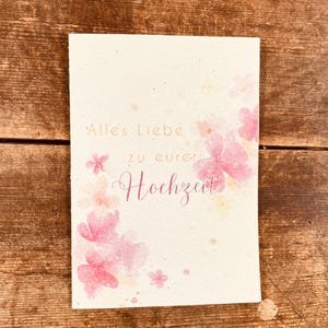 Duurzame kaart voor opplant van zaadpapier Groeipapier kaart met bloemzaden speciale kaart voor de bruiloft blozende bloemen