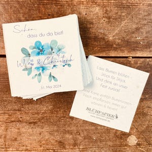 Nachhaltiges Gastgeschenk für Hochzeit oder Taufe zum Einpflanzen aus Saatpapier Wachsende Samenpapier Karten mit Blumensamen (20Stk, bb)