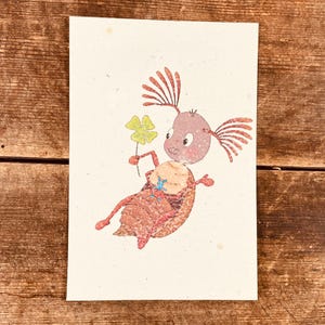 Carte de naissance avec l'hanneton (papier à graines)
