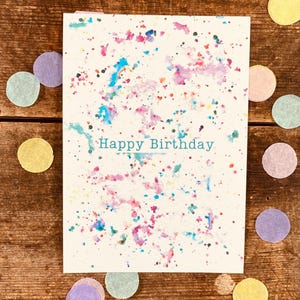carte d'anniversaire avec confettis (papier à graines)