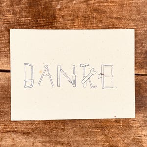 Nachhaltige Saatpapier Karte zum Einpflanzen aus Samenpapier Karte mit Blumensamen zum Dank besondere Karte zur Bedankung Werkzeuge