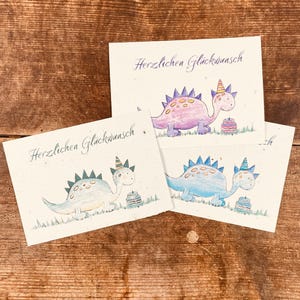 Carte avec le dinosaure (papier à graines)