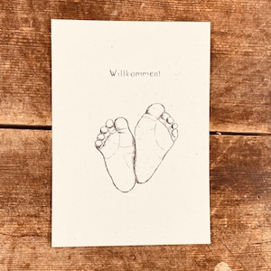 Carte avec les pieds de bébé (papier à graines)