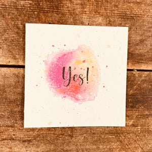 Carte de mariage avec Oui en rose (papier à graines)
