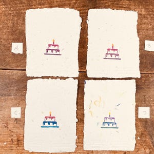carte avec gâteau d'anniversaire (papier à graines)
