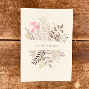 Einpflanzbare Trauerkarte aus Saatpapier Samenpapier mit Blumensamen nachhaltige Beileidskarte besondere Karte zur Trauer Gartenliebe