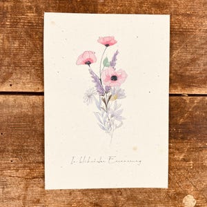 Einpflanzbare Trauerkarte aus Saatpapier Nachhaltige Kondolenzkarte aus Samenpapier mit Blumensamen besondere Karte zur Trauer Anemone