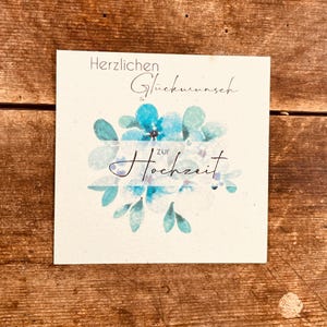 Nachhaltige Karte zum Einpflanzen aus Saatpapier Wachsende Samenpapier Karte mit Blumensamen besondere Karte zur Hochzeit mit blauen Blumen