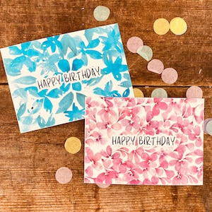 carte d'anniversaire avec des fleurs (papier à graines)