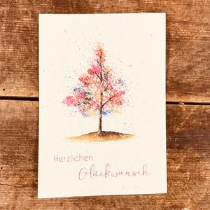 Duurzame verjaardagskaart voor opplant van zaadpapier kaart met bloemzaden speciale verjaardagskaart met herfstbladeren