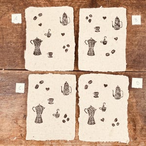 carte pour les amateurs de café (papier à graines)