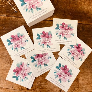 Einpflanzbares Gastgeschenk für Hochzeit oder Taufe Nachhaltige Karten aus Saatpapier Samenpapier Karten mit Blumensamen (20Stk, lb)