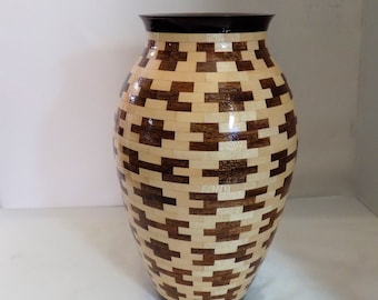 Segmentierte Holzvase handgemachte Holzvase