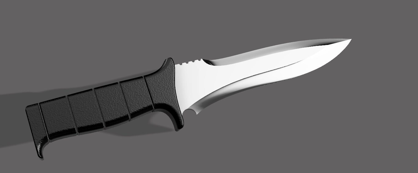 Krauser Knife RE4 with Support, 3D CAD Model Library