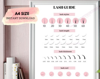 Eyelash Extension Guide, Style Guide Lash Extension Guide, Style Guide, Lash Menu