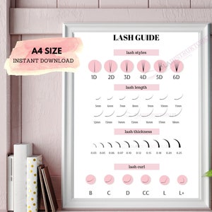 Eyelash Extension Guide, Style Guide Lash Extension Guide, Style Guide, Lash Menu