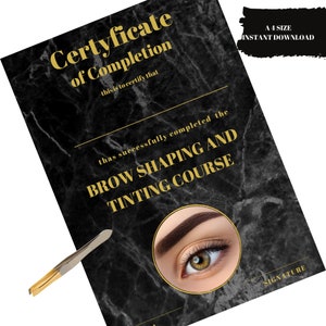 Certificate of Completion, Eyelash extension certificate, template of certification, editable