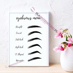 Augenbrauen-Anleitung, Augenbrauen-Menü, Augenbrauen-Dekor, Wimpern-Dekor, Augenbrauen-Stil