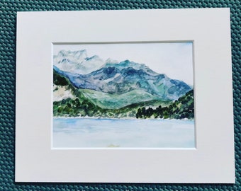 Lac d'Annecy 2 France unique watercolor painting
