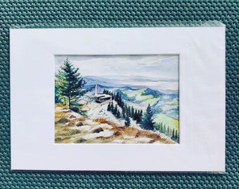 Bezau Andelsbuch Austria watercolor unique