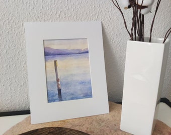 Lilac evening in Lindau watercolor painting