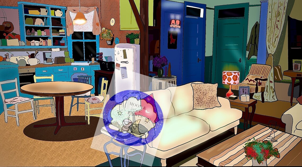 Friends apartment digital art photographic print frame options | Etsy