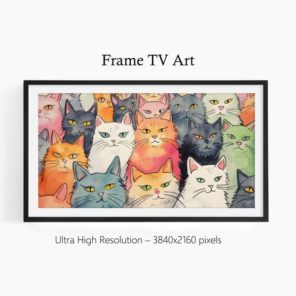 Framed Cat Art Etsy