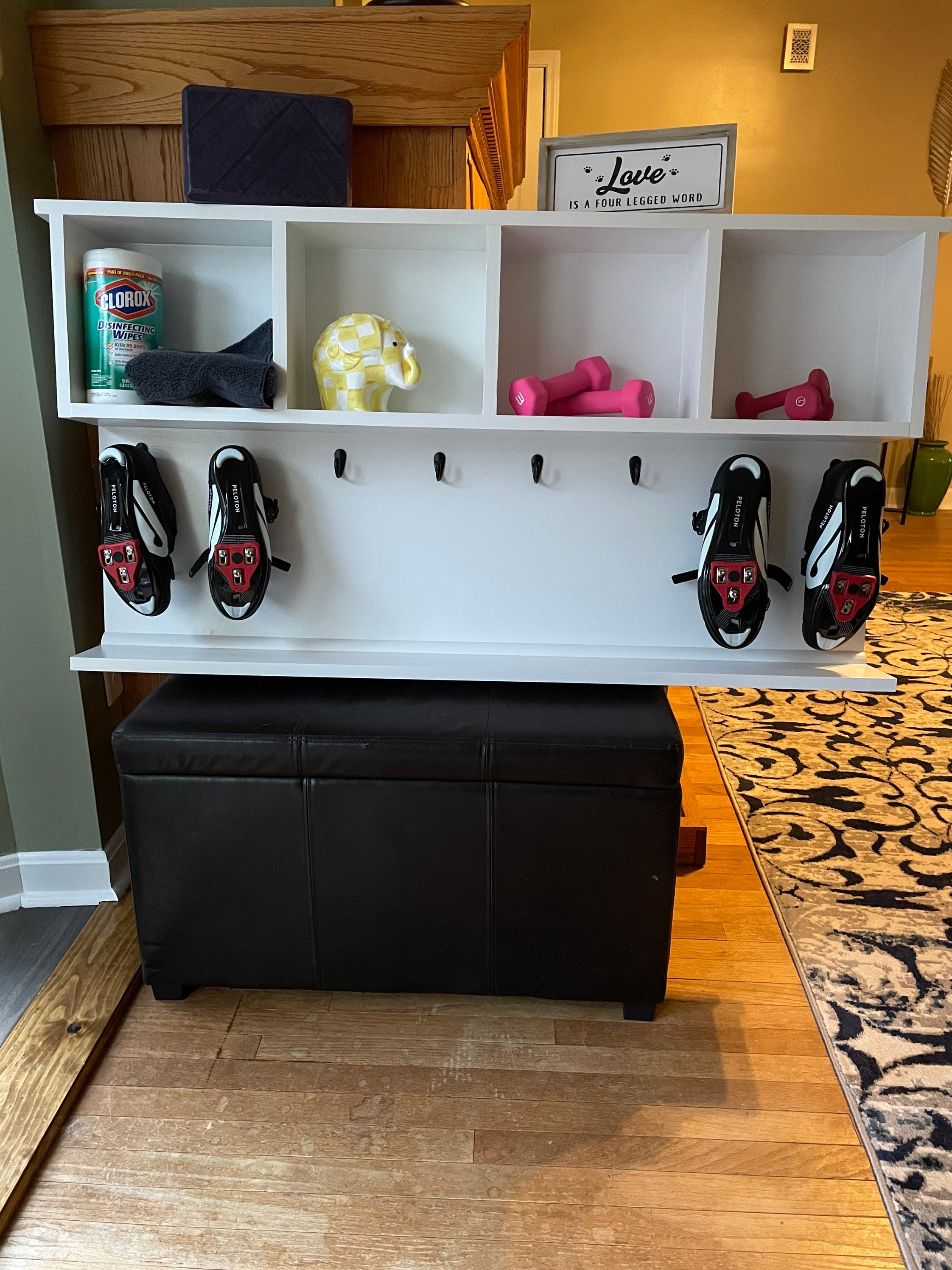 Four Cubby Storage With Hooks Etsy