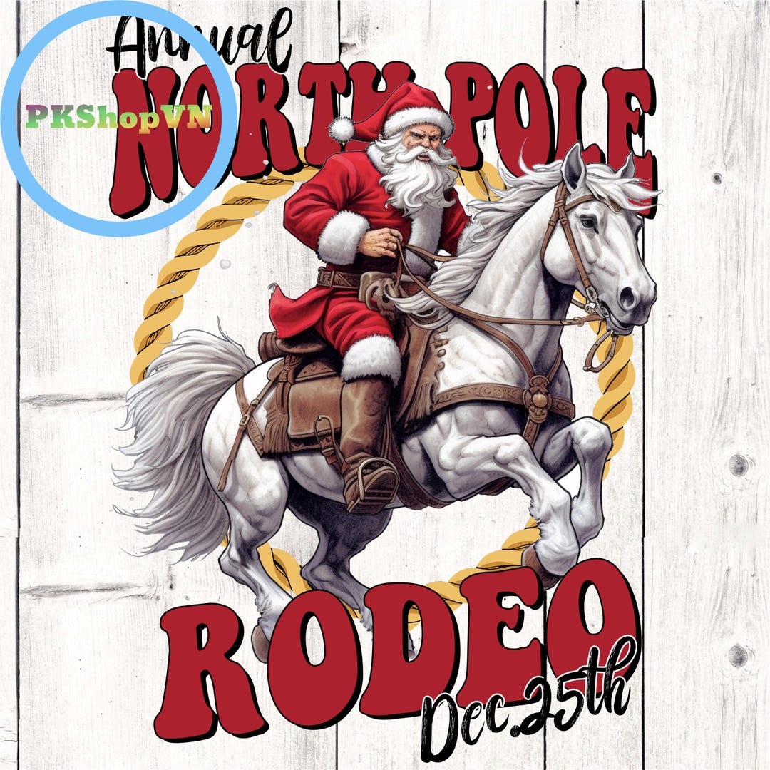 North Pole Rodeo Png, Cowboy Christmas, Western Christmas Png, Western ...