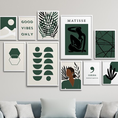 Minimalist Gallery Wall Set of 10 Prints Black Beige Art Etsy