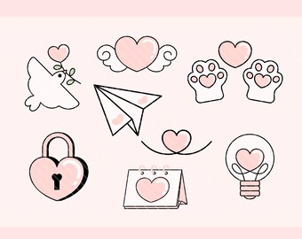 Heart SVG, Heart svg Bundle, Valentine's Day SVG, Hearts Cut file, Doodle Heart Clipart, svg, dxf, eps, png, pdf for Cricut, Silhouette