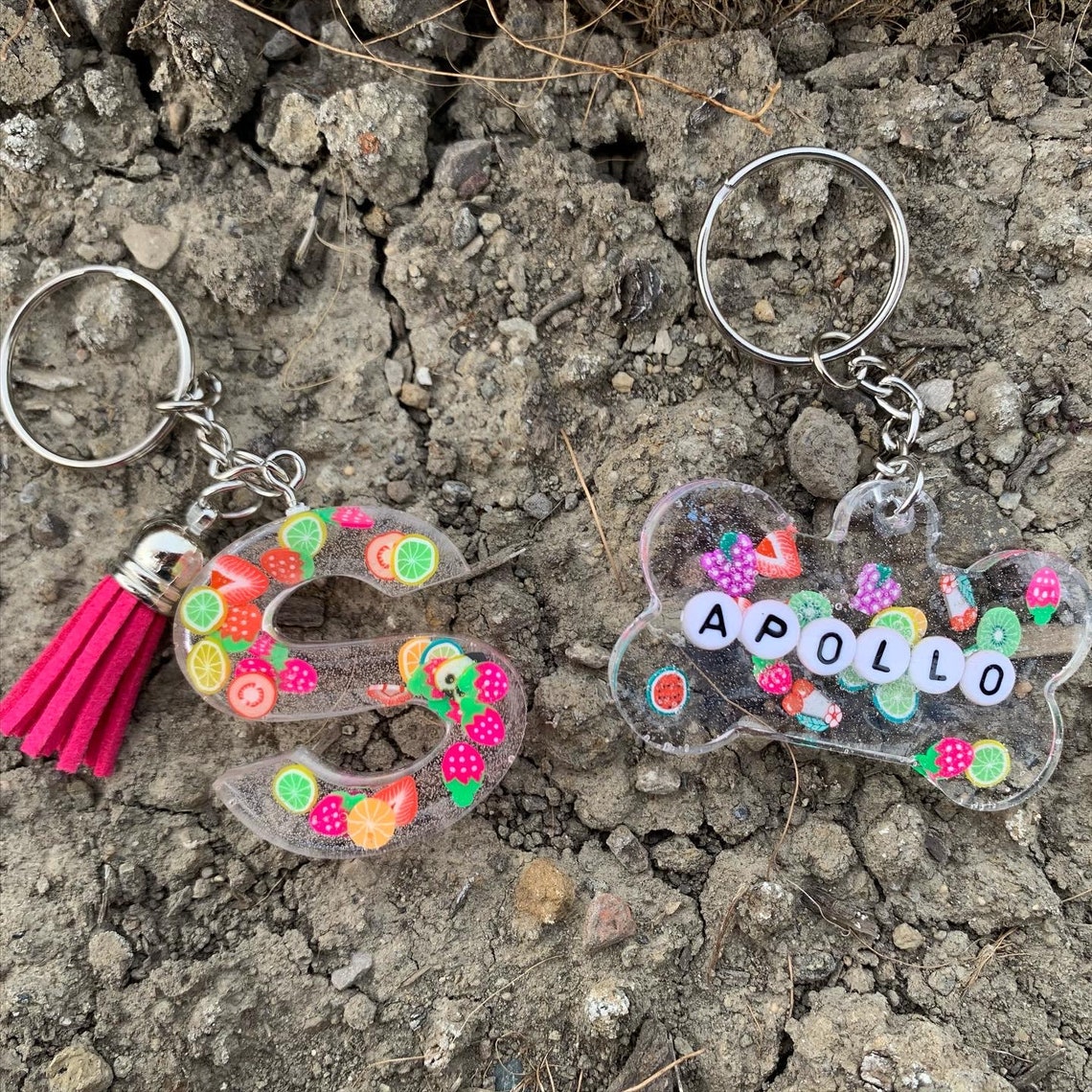 Personalized Pet Tag Resin keychain Etsy