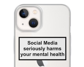 iPhone Case, Social Media Seriously Harms Your Mental Health Phone Case, Aesthetic Phone Case, Quotes Phone Case, iPhone 15 14 13 12 11 X XR