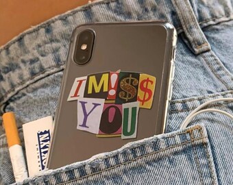 iPhone Case, I Miss You Phone Case, Aesthetic Phone Case, iPhone 12 13 14 Case, Quotes Phone Case, Clear Phone Case Transparent Case Samsung