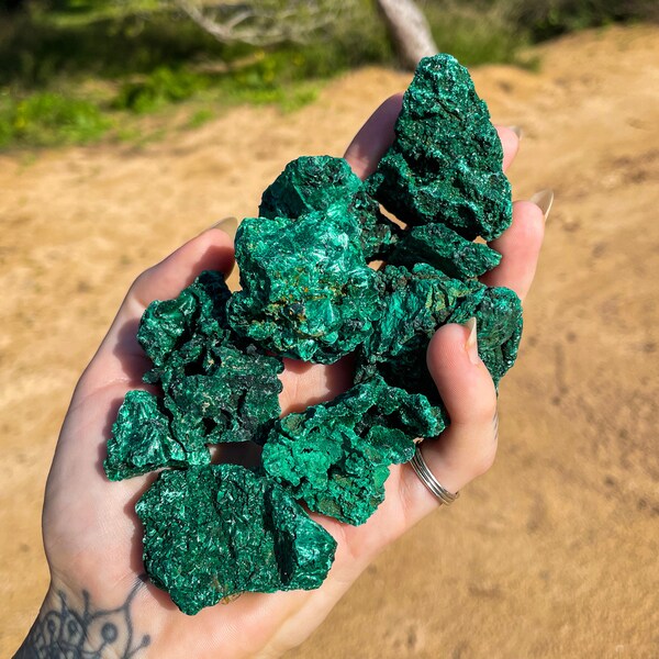 Raw Malachite pieces, super flashy and natural, LISTING 1 OF 2