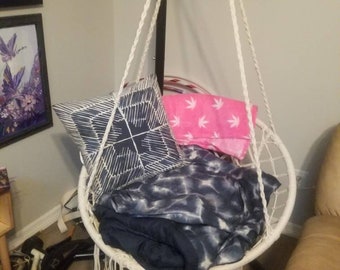 Handmade macremae swing hammock chair