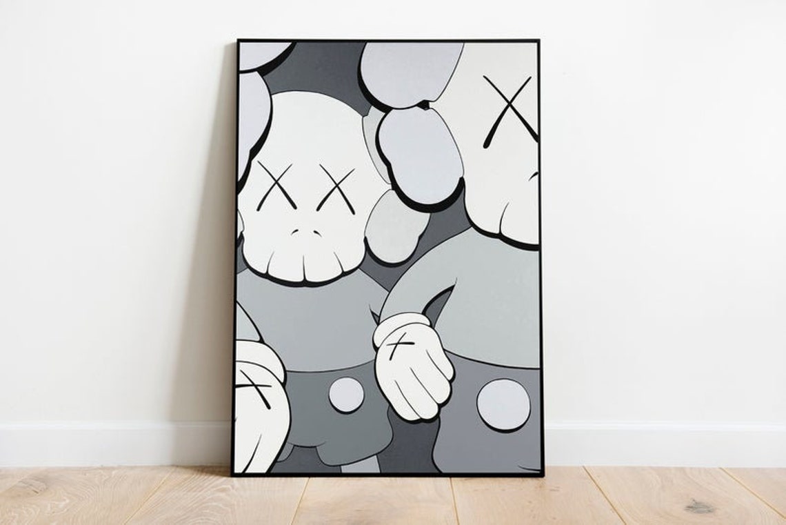 Kaws Canvas Kaws Wall Art Kaws Art Home Decor Kaws Print Etsy